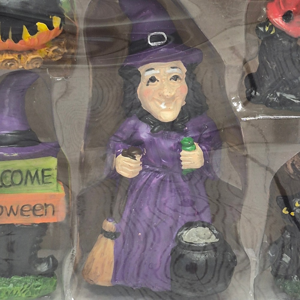 Seasonal Accents 6 Piece Fairy Garden Halloween Witch Set Miniatures New - Picture 4 of 8